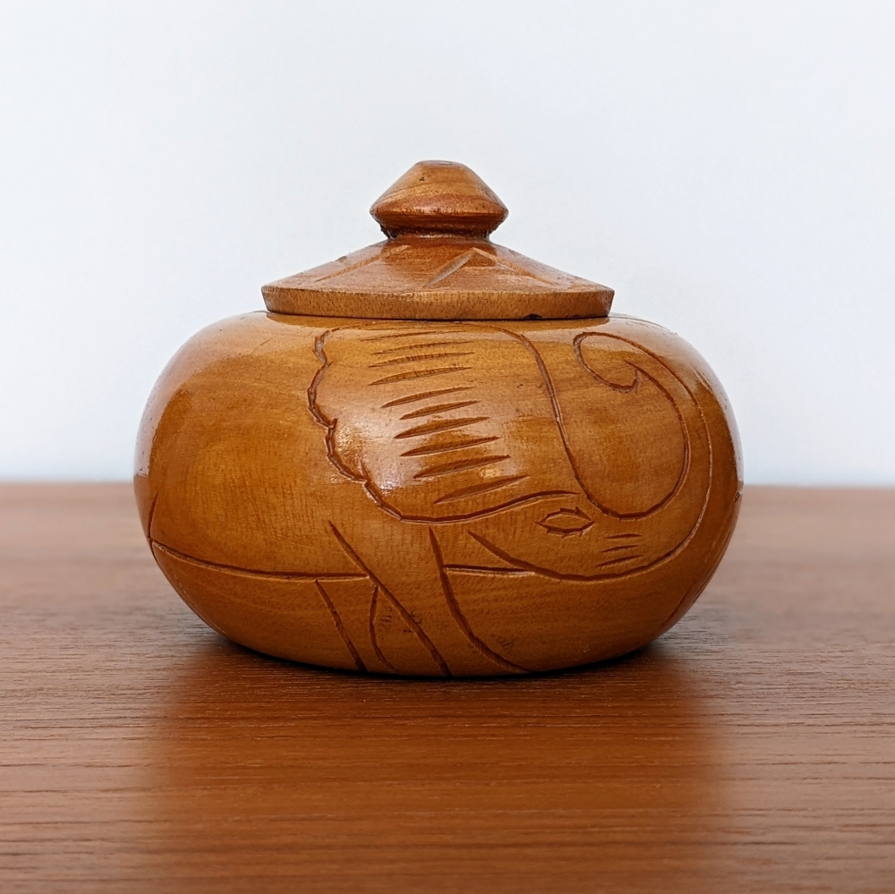 Haiti Hand Carved Wood Trinket Box